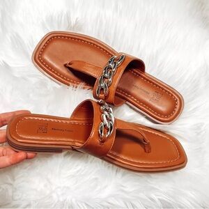 Time and Tru Brown Chain Sandals